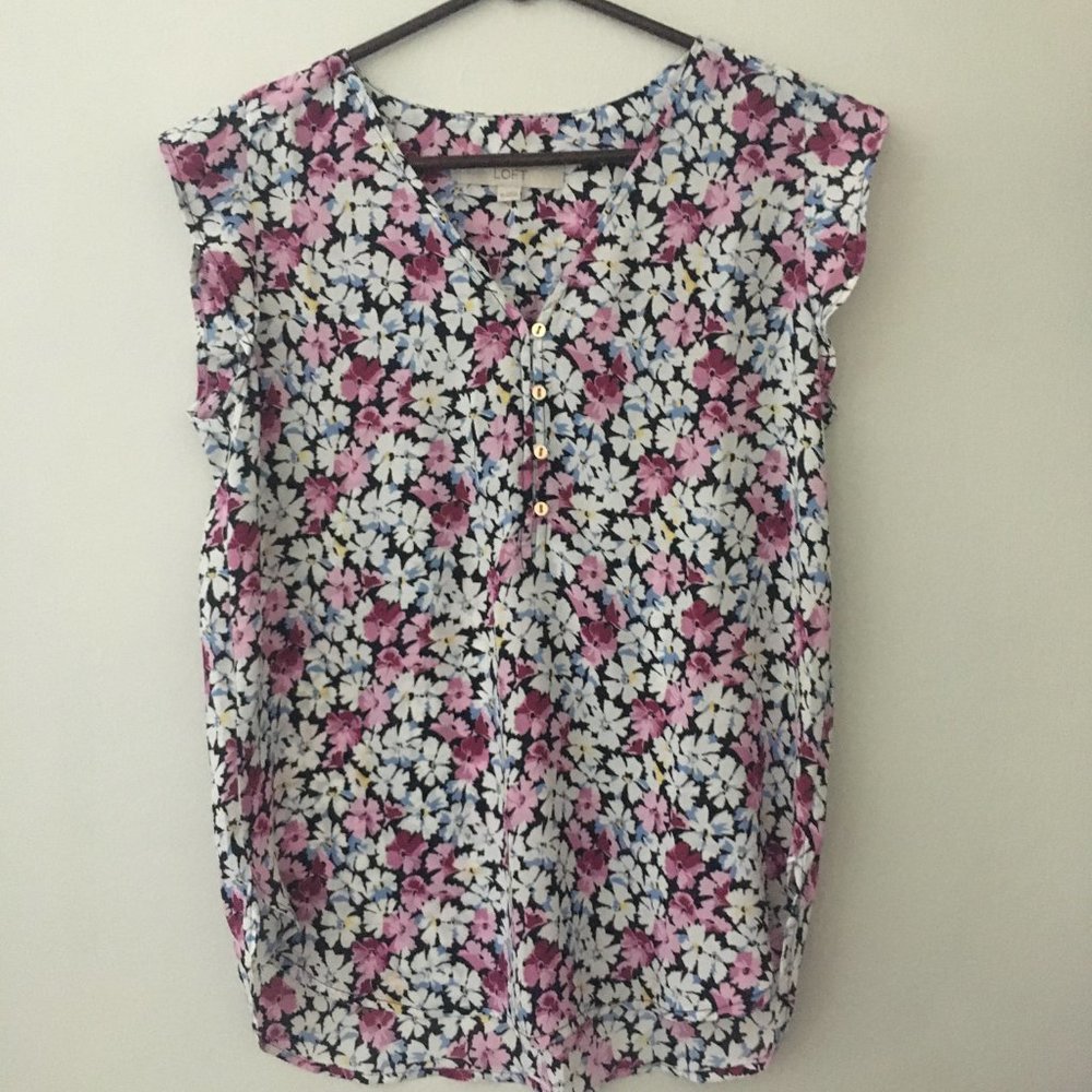 Loft Floral Print Shell